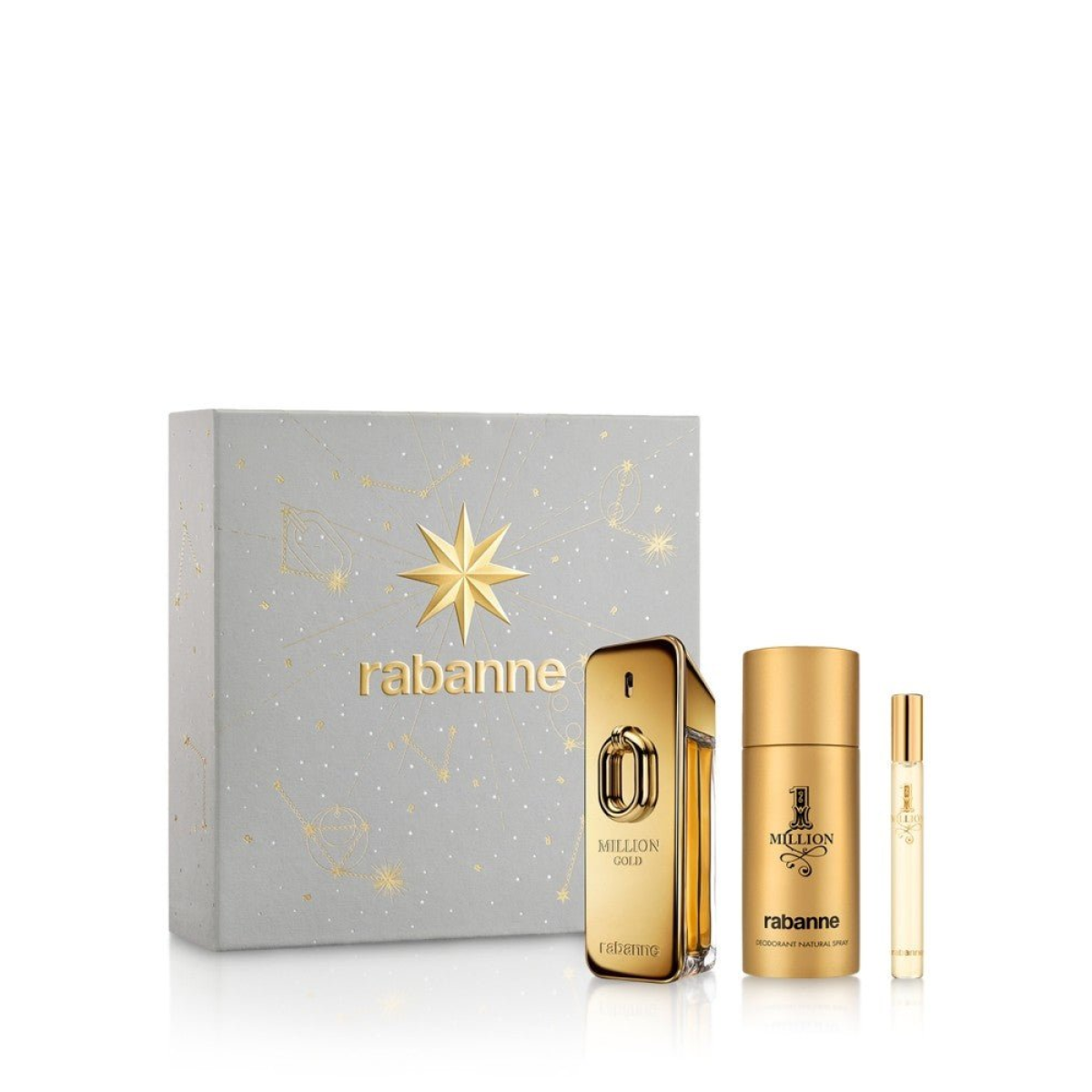 Paco Rabanne Million Gold Intense Gift Set: 100ml EDP + 150ml Deodorant + 10ml Travel