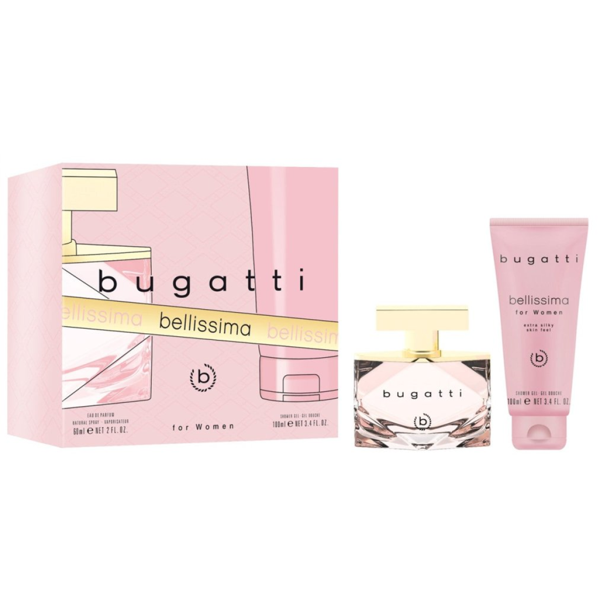 Bugatti Bellissima Women Gift Set: EDP 60ml + Shower Gel 100ml (New)