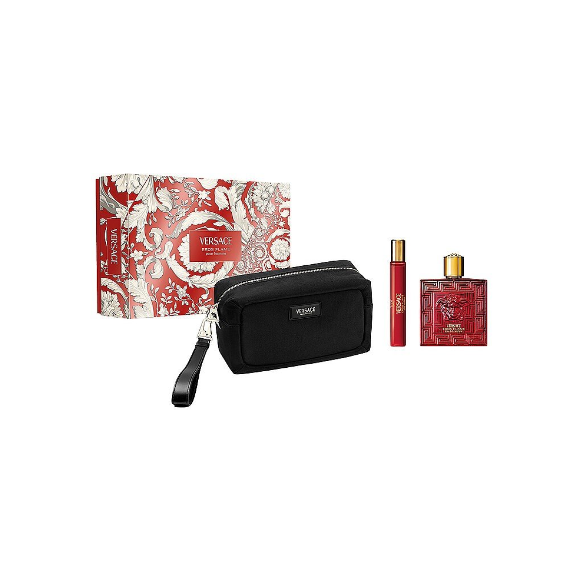 Versace Eros Flame Gift Set – 100ml + 10ml EDP Spray (Pouch Included)