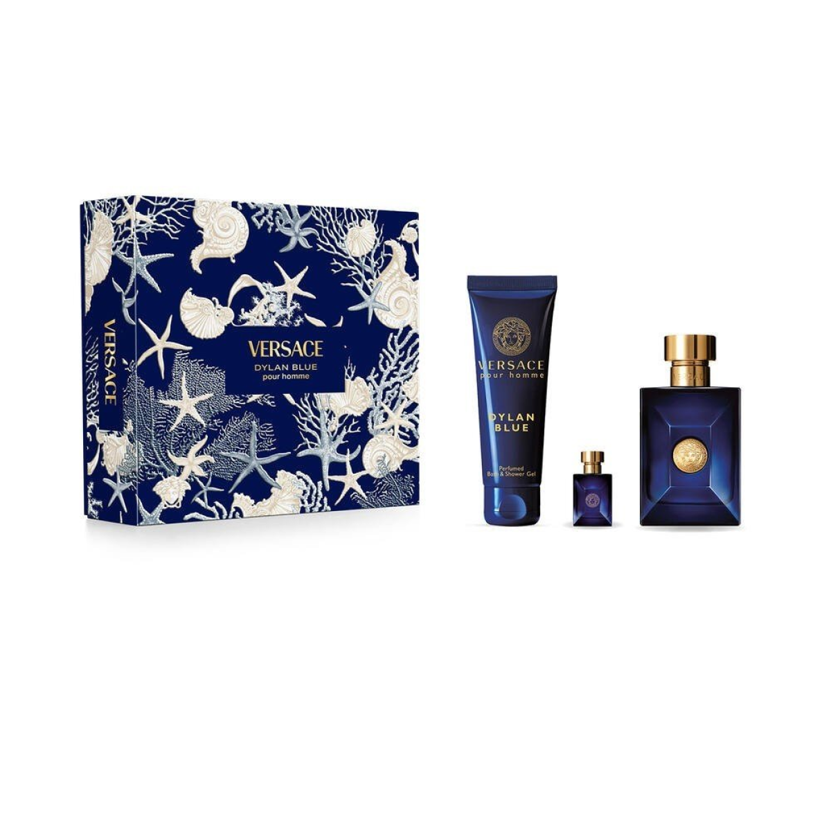 Versace Dylan Blue Gift Set: 100ml EDT + 150ml Shower Gel + 5ml EDT (HTML)