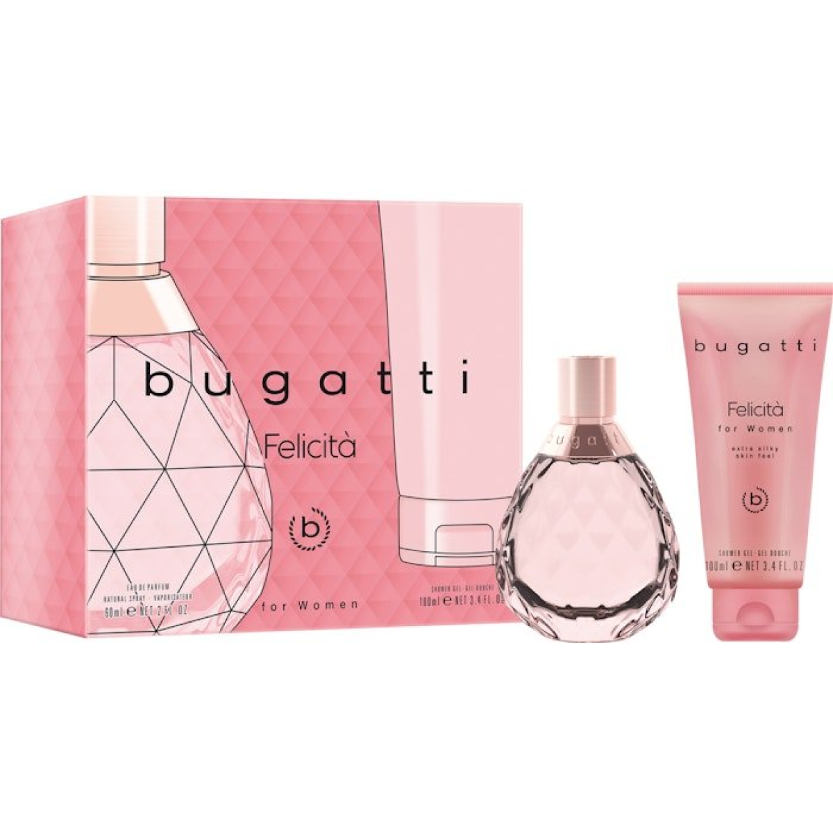Bugatti Felicita for Women Gift Set: EDP 60ml & Shower Gel 100ml (HTML)