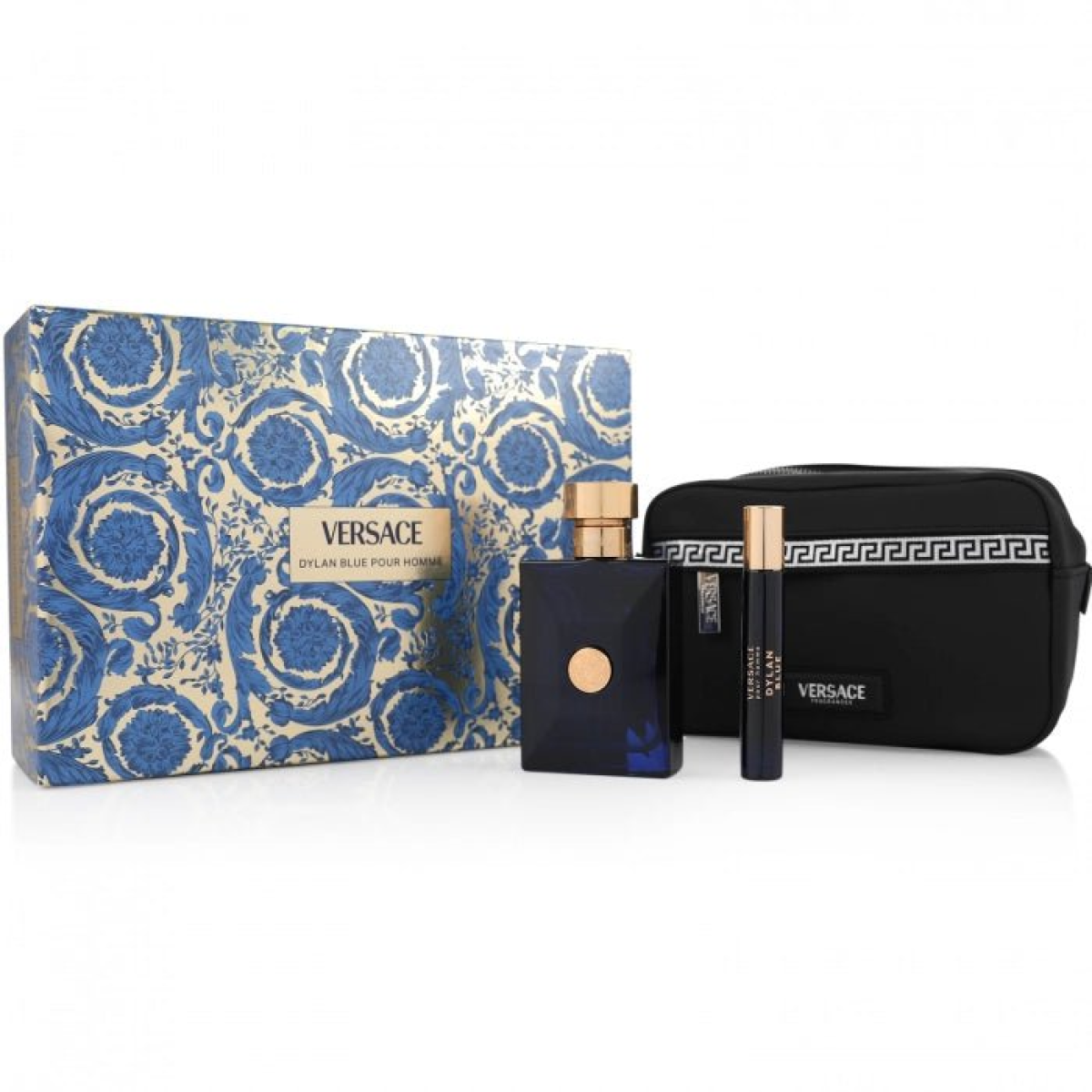 Versace Dylan Blue Gift Set: 100ml EDT + 10ml EDT + Travel Bag (HTML)