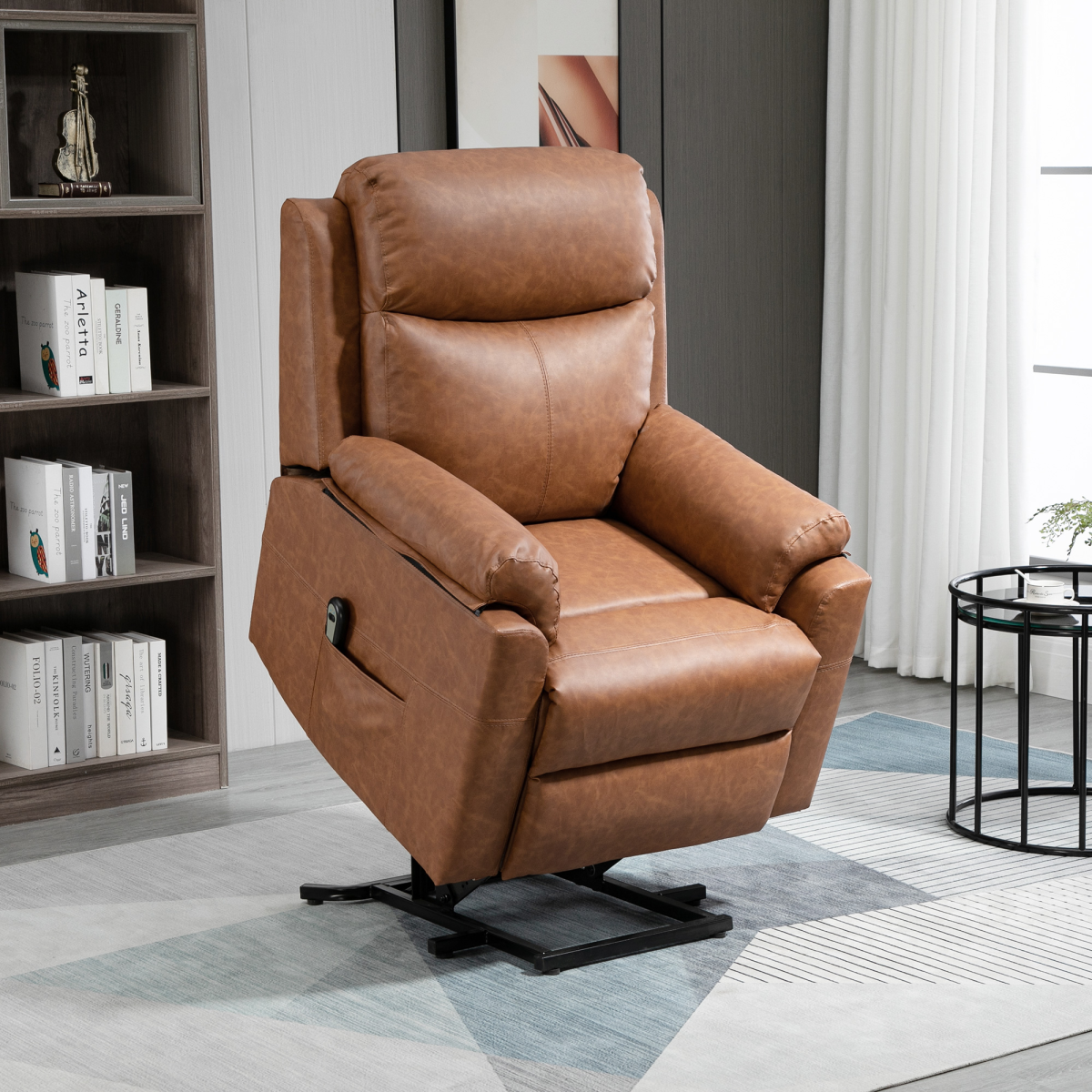 Power Lift Chair Electric Riser Recliner with Remote Control, Brown HOMCOM