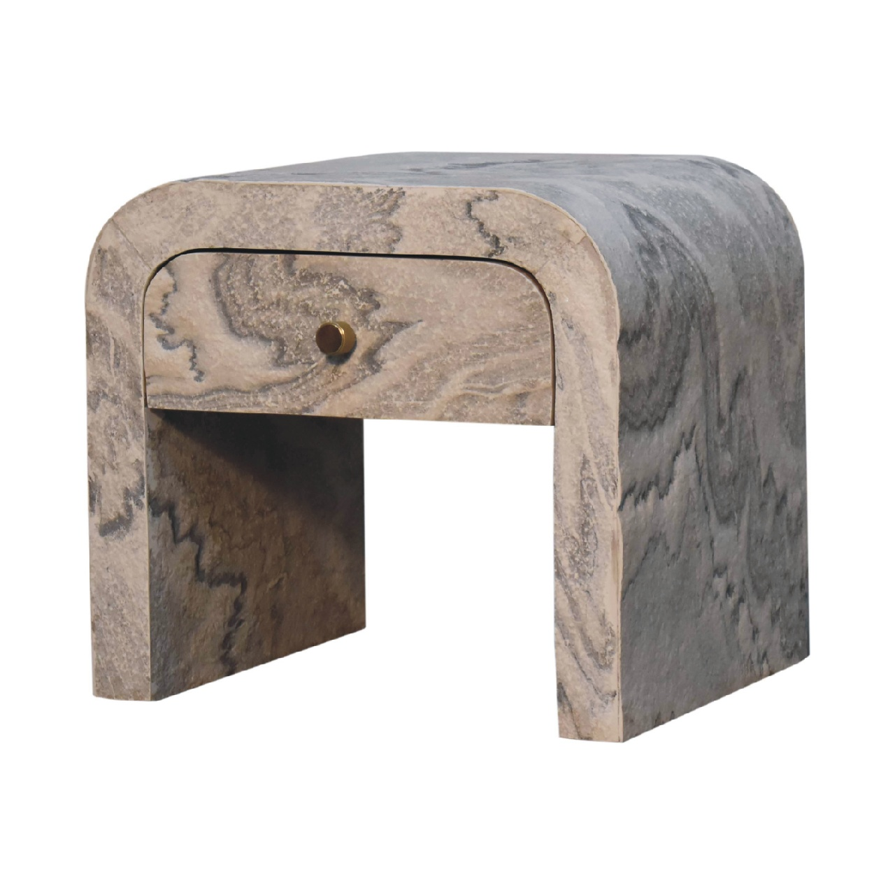 Artisan Furniture Solid Wood Nouveau Bedside, Beige, 1 Drawer