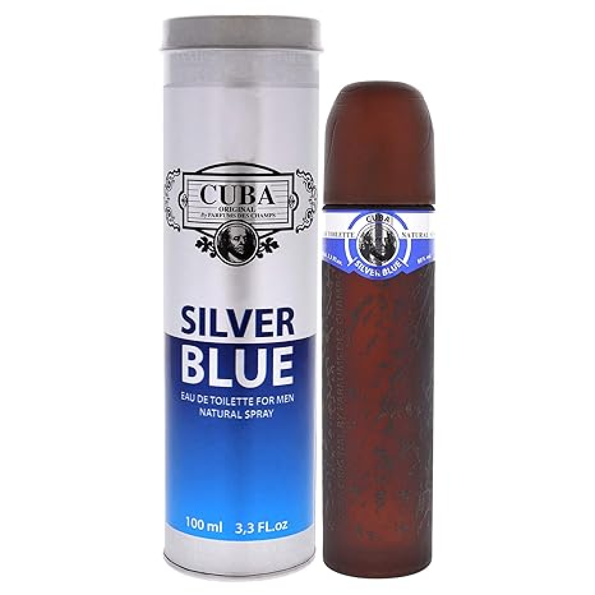 Cuba Silver Blue Eau de Toilette Spray 100ml for Men | Fresh Daily Fragrance
