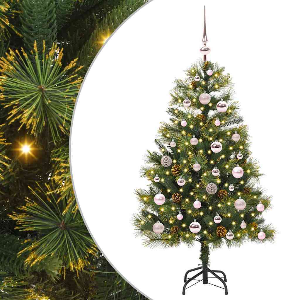 Artificial Hinged Christmas Tree with Cones Green 120 cm