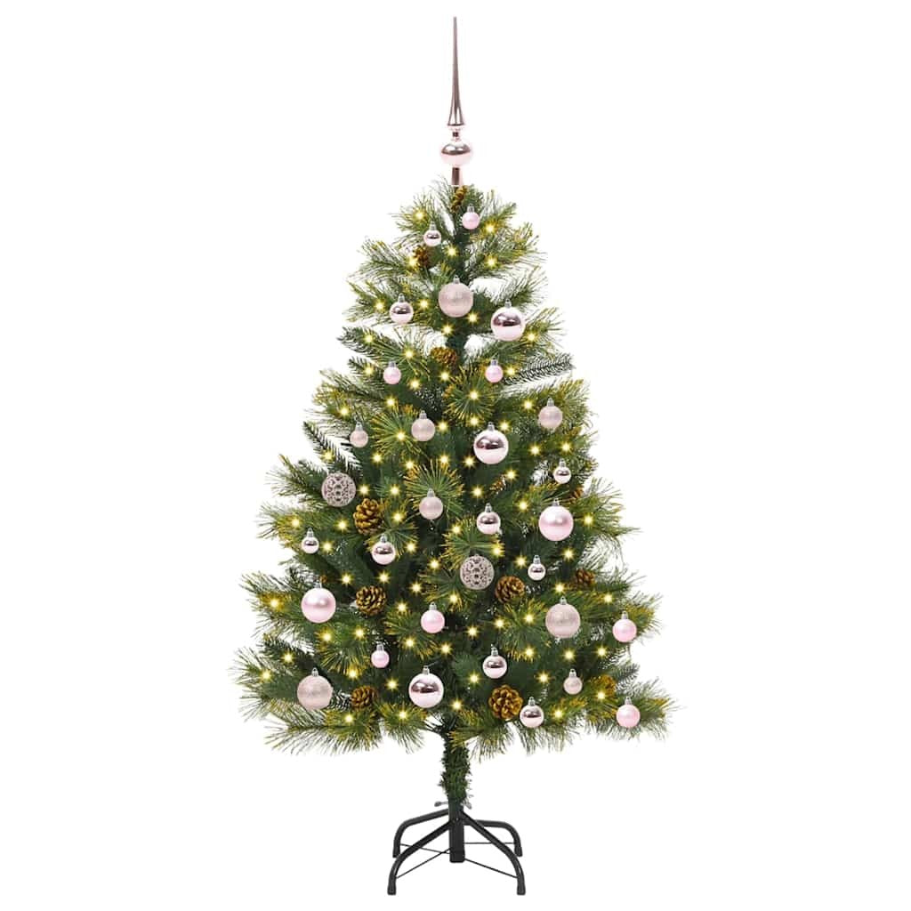 Artificial Hinged Christmas Tree with Cones Green 120 cm