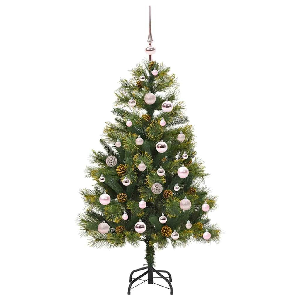 Artificial Hinged Christmas Tree with Cones Green 120 cm