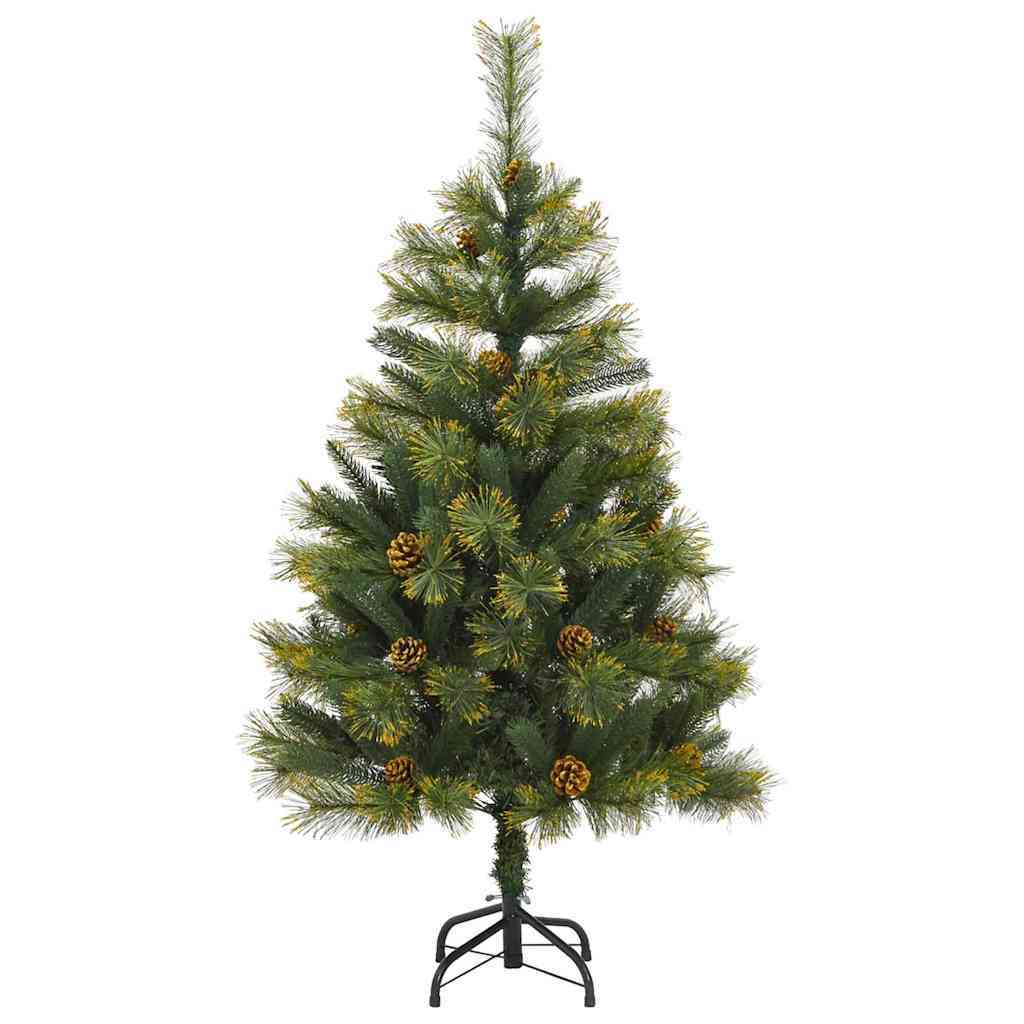 Artificial Hinged Christmas Tree with Cones Green 120 cm