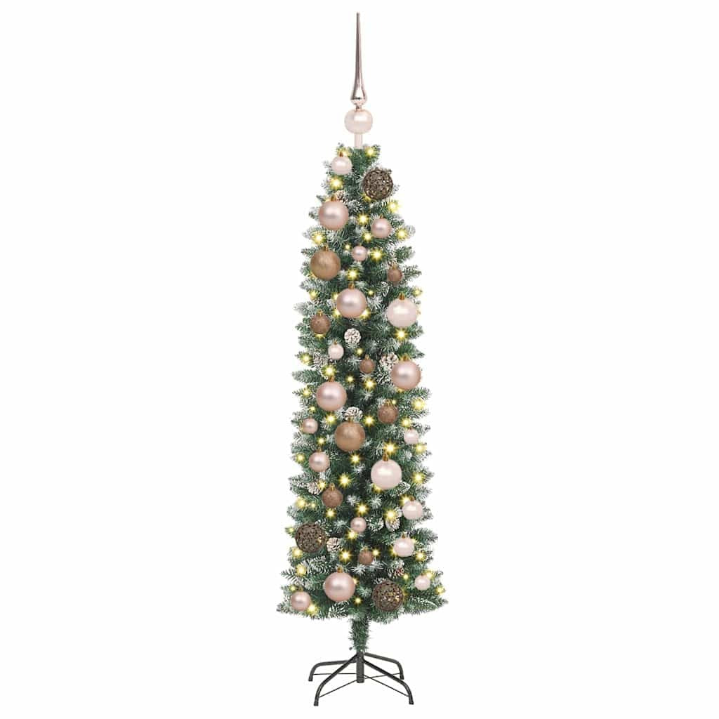 Artificial Slim Christmas Tree with 150 LEDs Green 120 cm