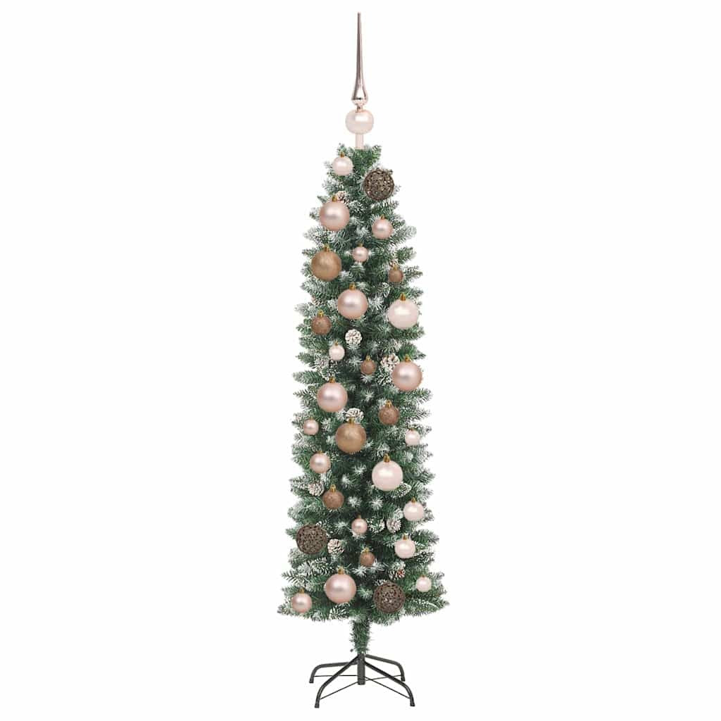 Artificial Slim Christmas Tree with 150 LEDs Green 120 cm