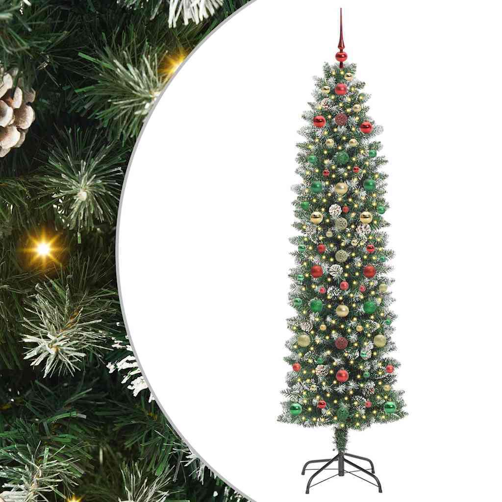 Artificial Slim Christmas Tree Green and white 210 cm