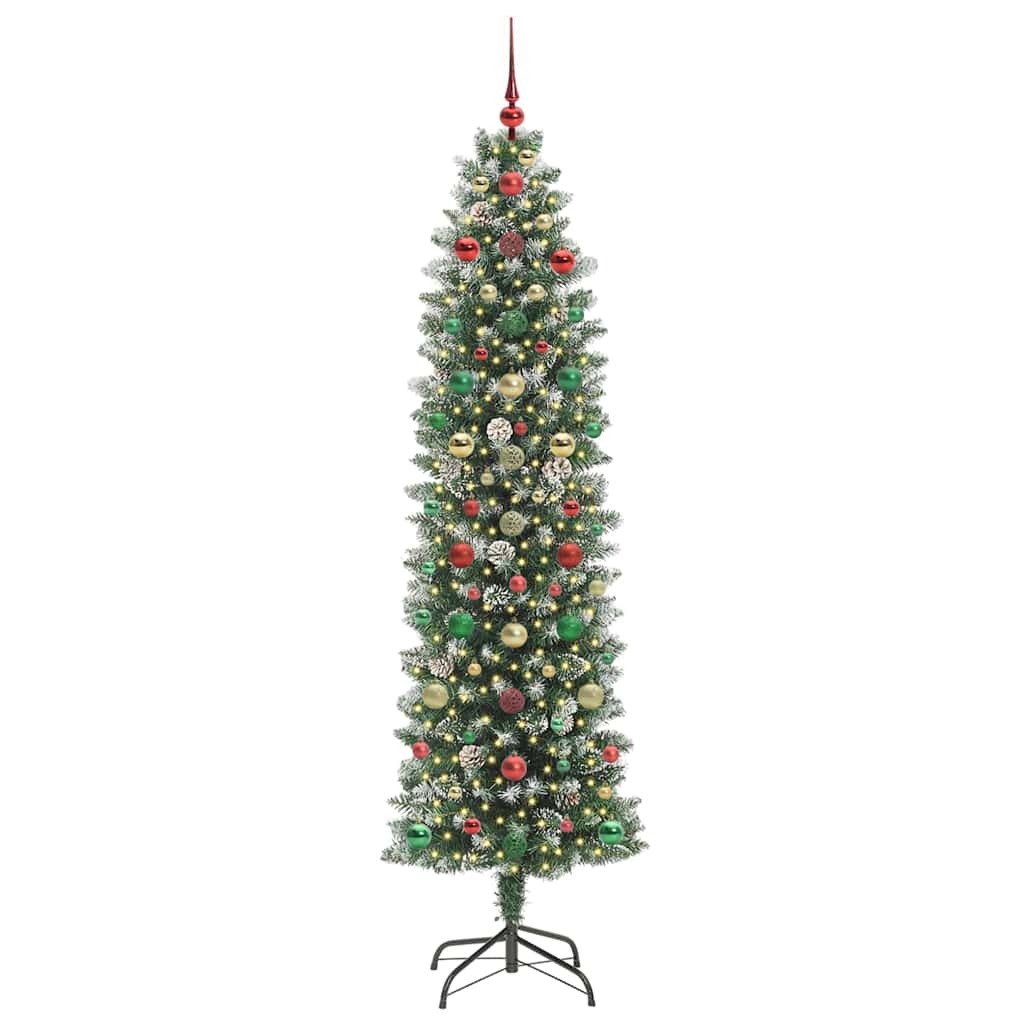 Artificial Slim Christmas Tree Green and white 210 cm