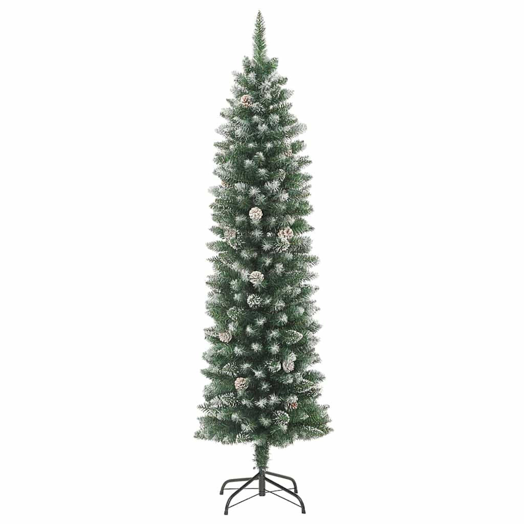 Artificial Slim Christmas Tree Green and white 210 cm
