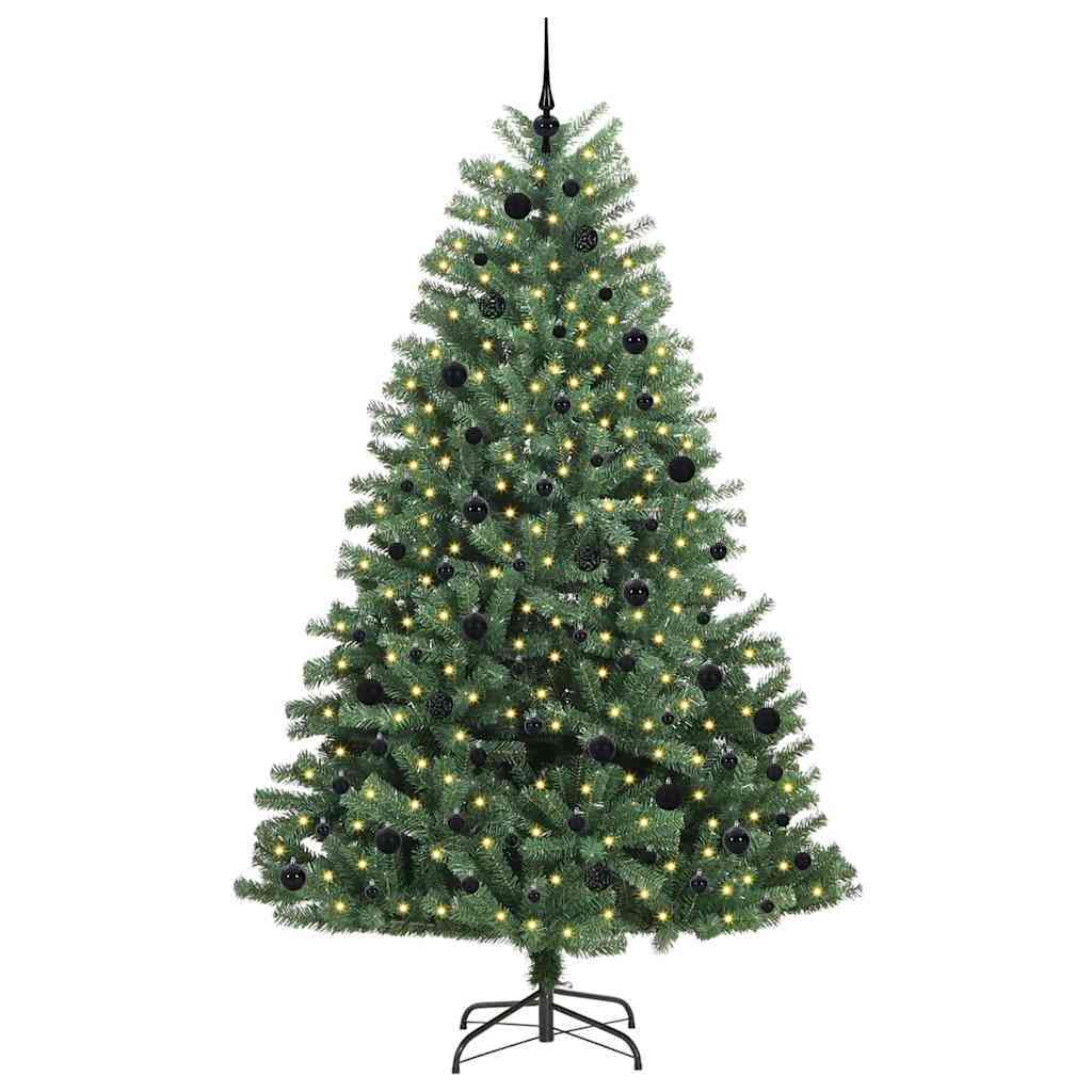 Artificial Hinged Christmas Tree Green 240 cm PVC and Metal