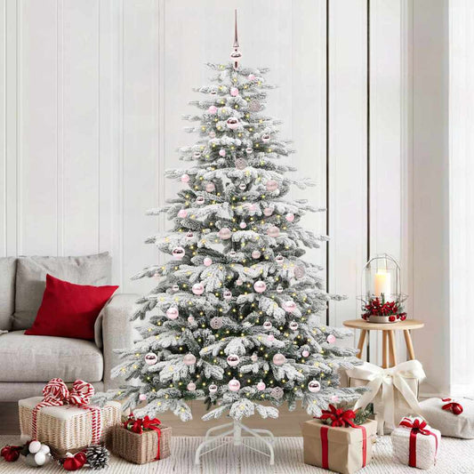 Artificial Hinged Christmas Tree White 210 cm PE and PVC
