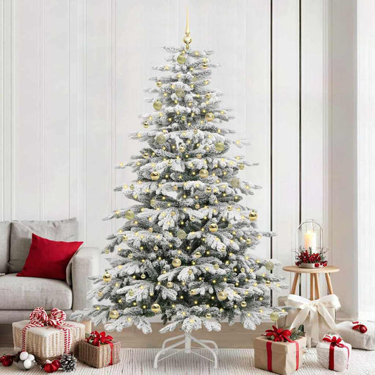 Artificial Hinged Christmas Tree White 240 cm PE and PVC