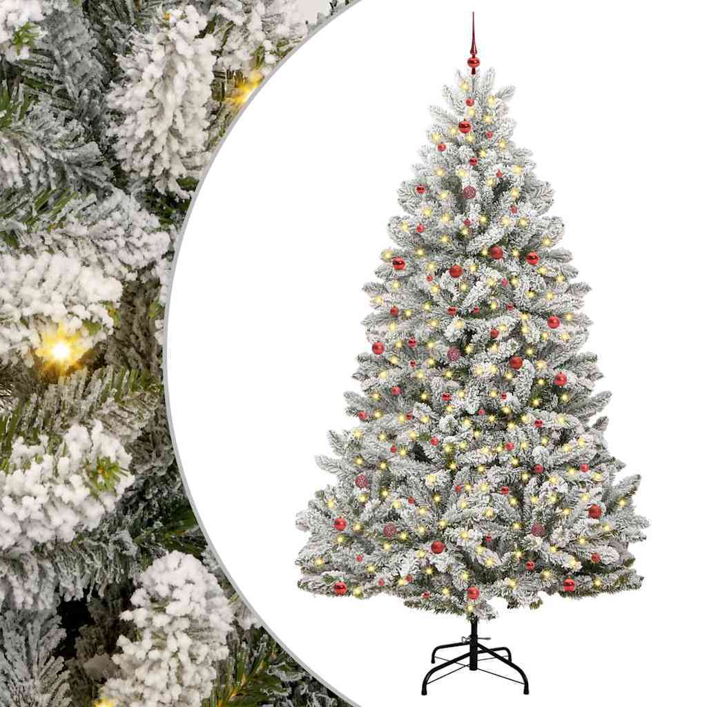 Artificial Christmas Tree Green and White 300 cm PVC and Metal