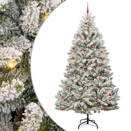 Artificial Christmas Tree Green and White 300 cm PVC and Metal