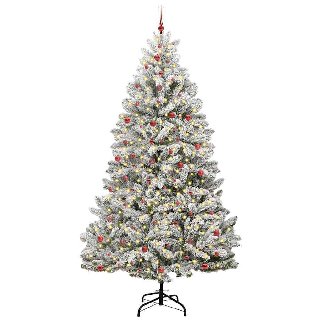 Artificial Christmas Tree Green and White 300 cm PVC and Metal