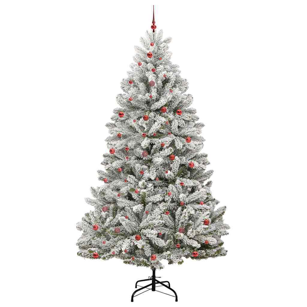 Artificial Christmas Tree Green and White 300 cm PVC and Metal