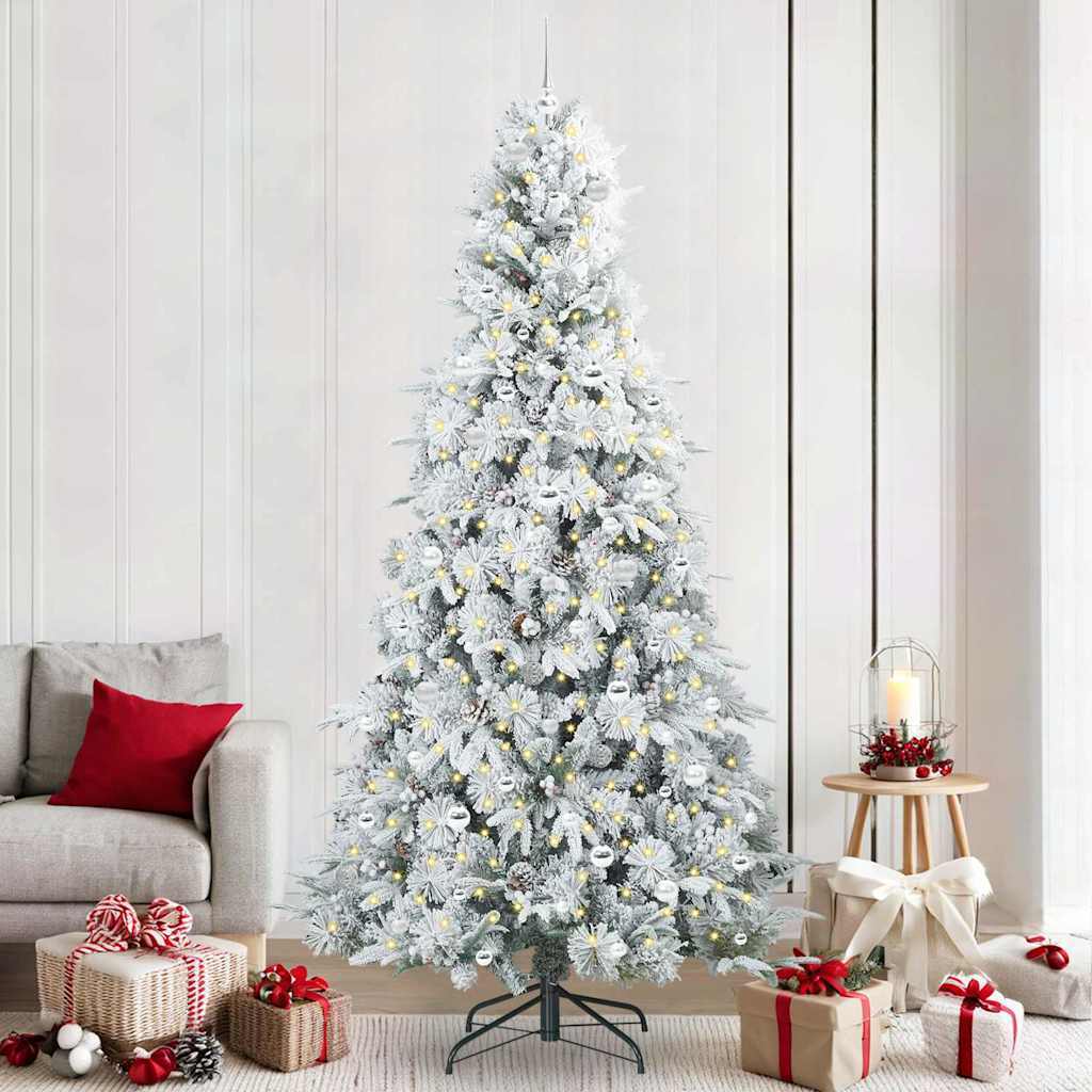 Artificial Hinged Christmas Tree White 240 Cm Pe And Pvc