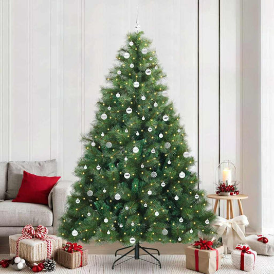 Artificial Christmas Tree with 300 LEDs Green 240 cm PE and PVC