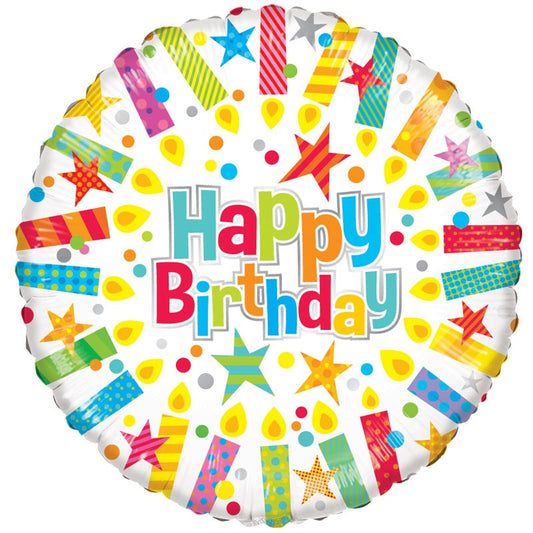 (B) Happy Birthday Radiant Candles Foil Balloon