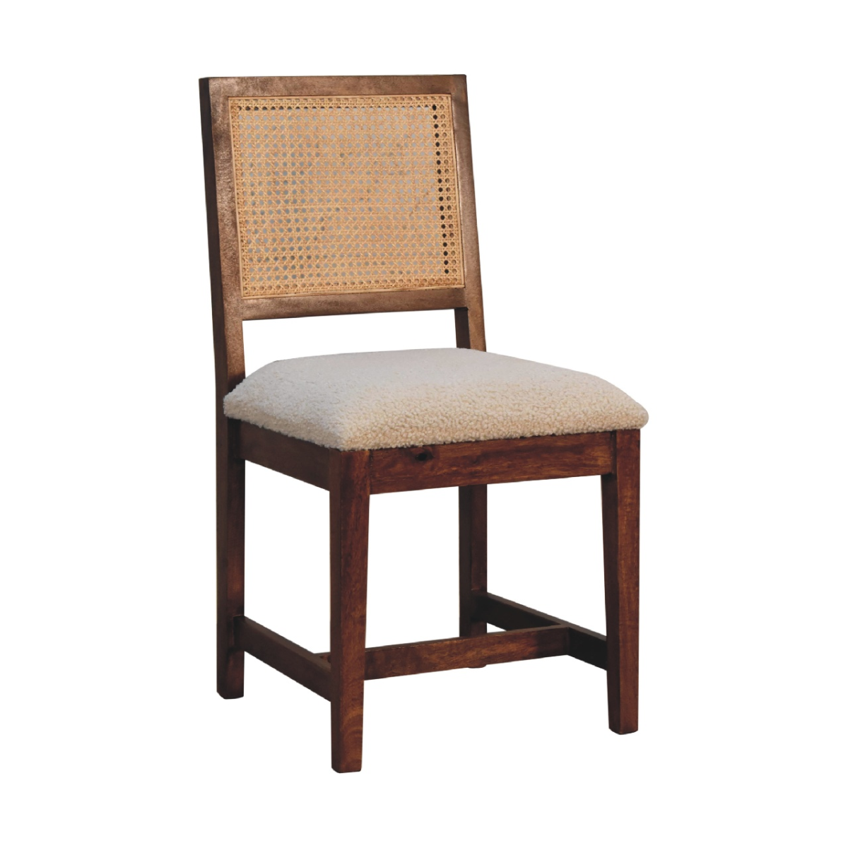 Artisan Furniture Cream Rattan Chair, Upholstered, Brown & Cream