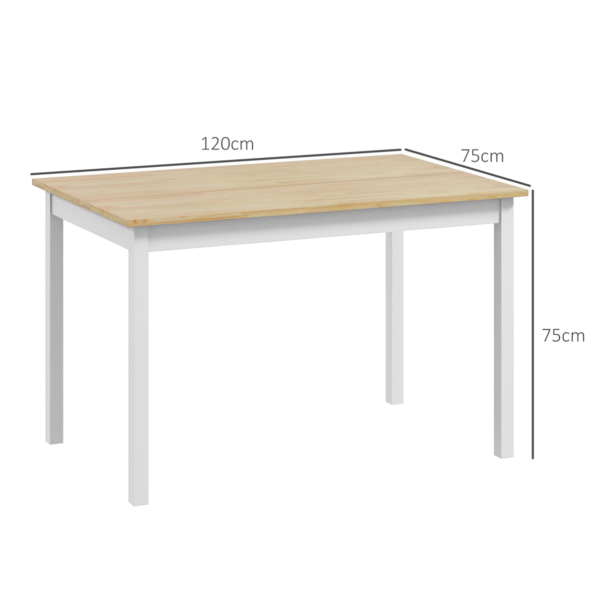 HOMCOM Dining Table Farmhouse Kitchen Table w/ Wood Frame for Dining Room