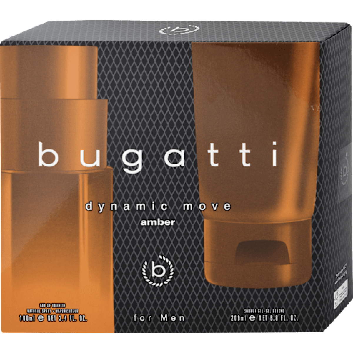 Bugatti Dynamic Move Amber Men Gift Set: EDT 100ml & Shower Gel 200ml (HTML)
