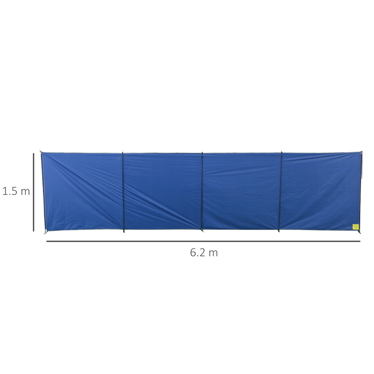 Camping Windbreak Portable Wind Blocker Privacy Wall, 6.2m x 1.5m Outsunny