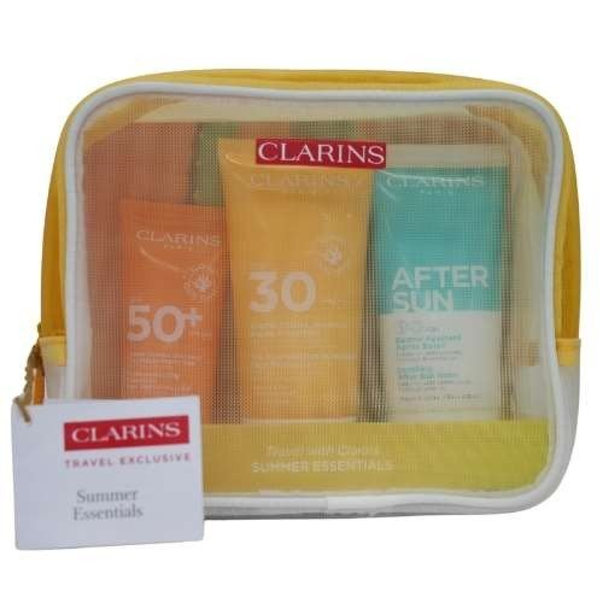 Clarins Suncare Travel Set: SPF50 Face Cream 30ml, SPF30 Body 75ml, After Sun 75ml