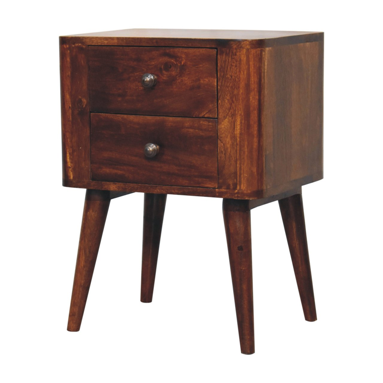 Artisan Furniture Solid Wood Bera Bedside,  2 Drawers,  Brown