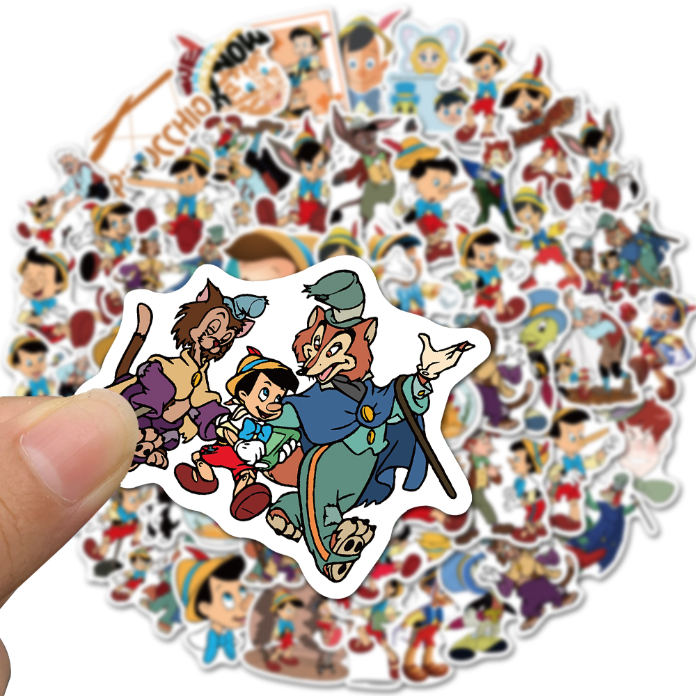 10/30/50pcs Disney Cartoon The Adventures of Pinocchio Stickers Anime DIY Scrapbooking Luggage Laptop Cute Sticker for Kids Toy