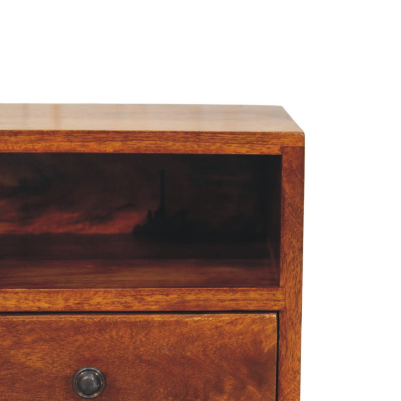 Artisan Furniture Solid Wood Solis 1-Drawer Chestnut Wall Mounted Nightstand, 1 Shelf, Brown