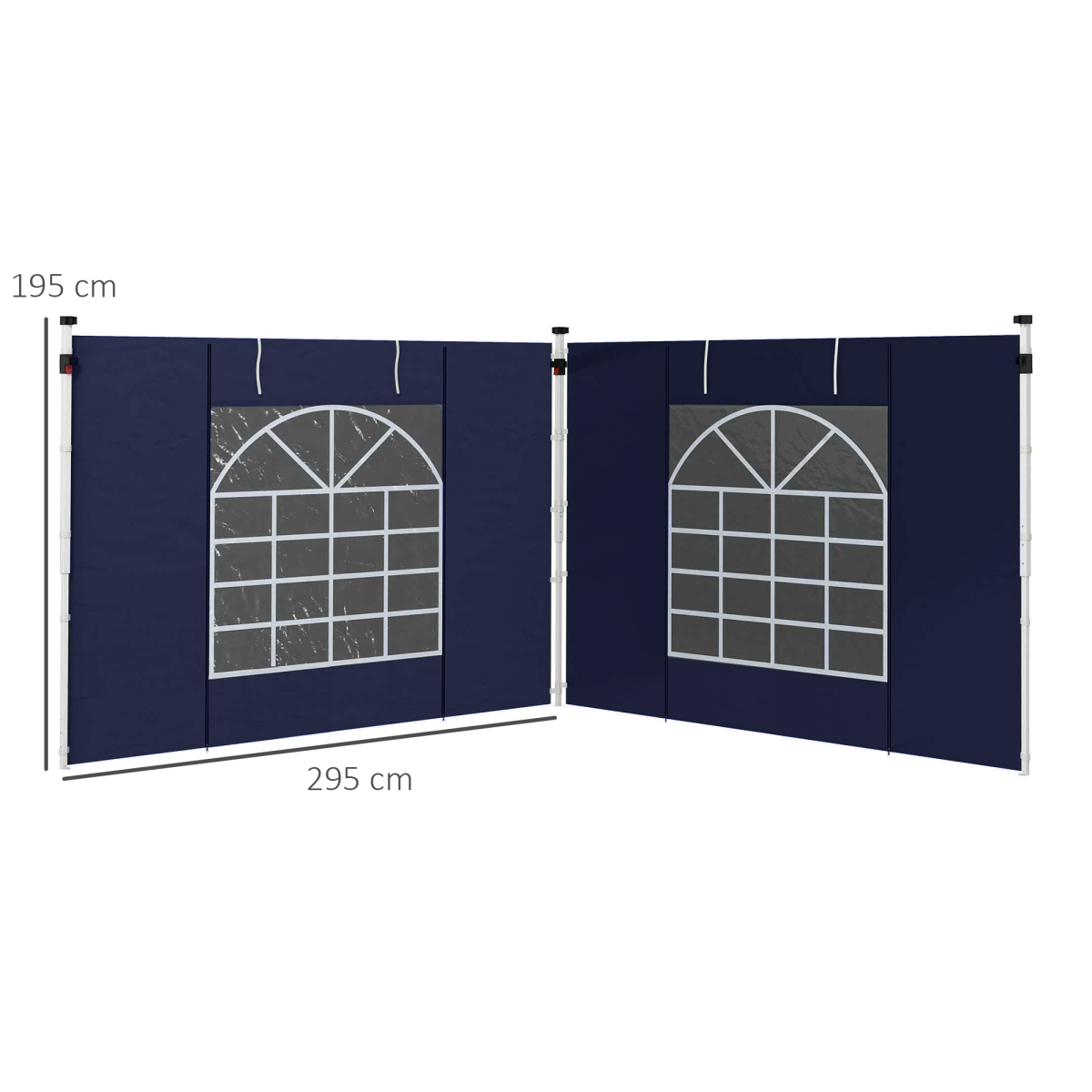 Outsunny 3x3(m) or 3x6m Pop Up Gazebo Side Panels Replacement, 2 Pack, Blue