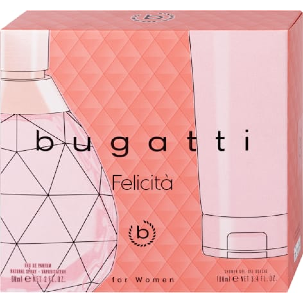 Bugatti Felicita for Women Gift Set: EDP 60ml & Shower Gel 100ml (HTML)