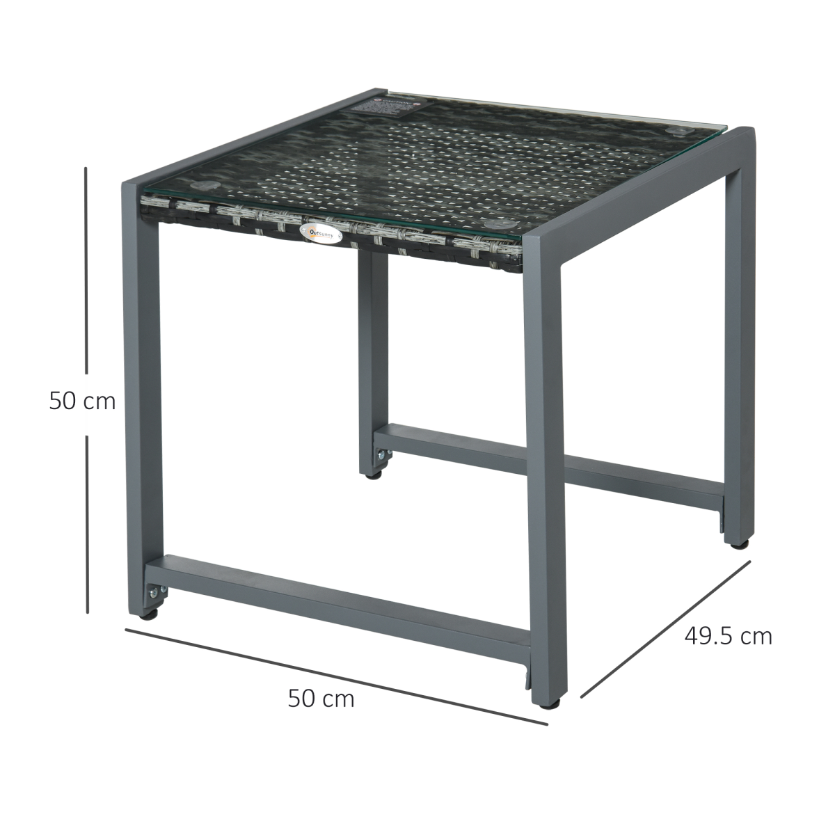 Rattan End Table Side Coffee Desk Outdoor Patio Garden Furniture