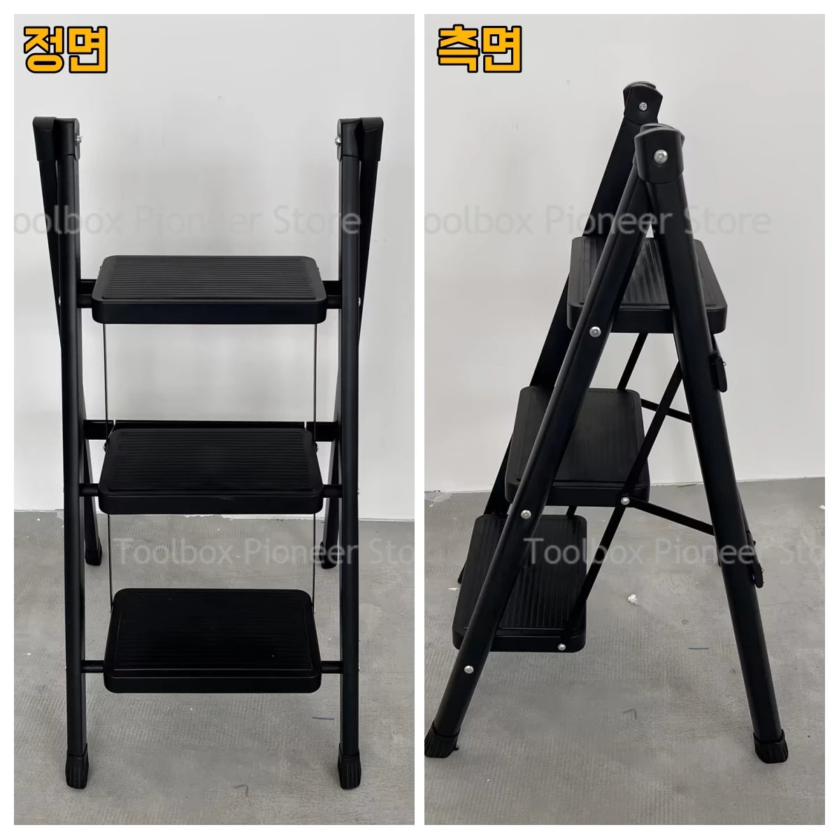 Foldable Carbon Steel Ladder - Versatile Space-Saving Solution