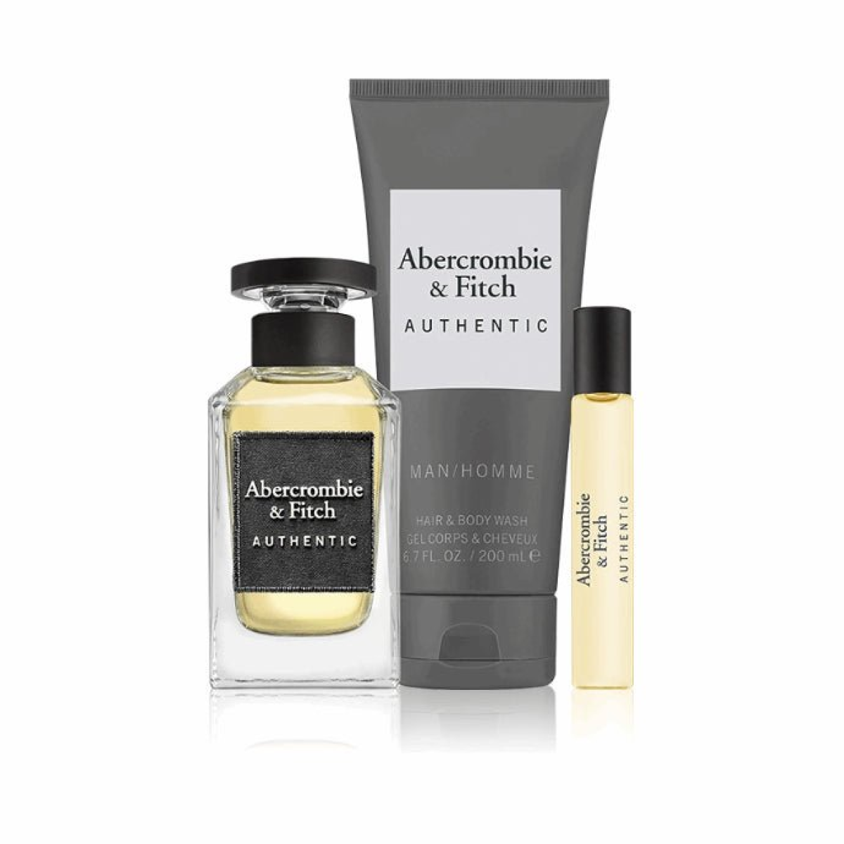 Abercrombie & Fitch Authentic Man Gift Set: 100ml EDT + 15ml + 200ml Wash (HTML)