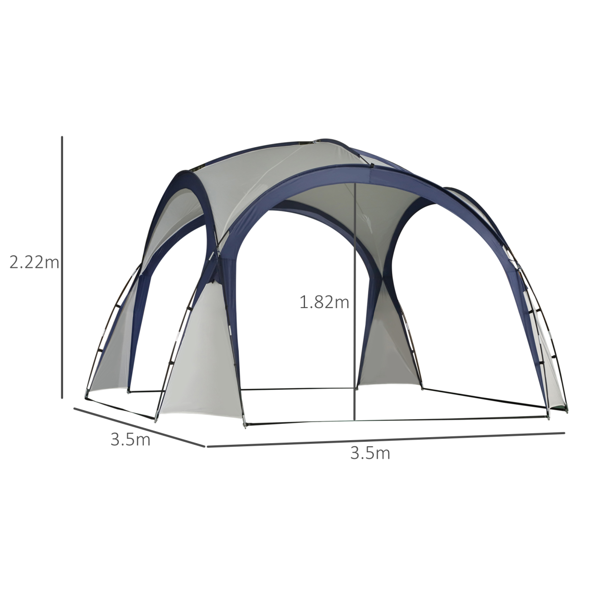Outdoor Gazebo Event Dome Shelter Party Tent for Garden Outsunny