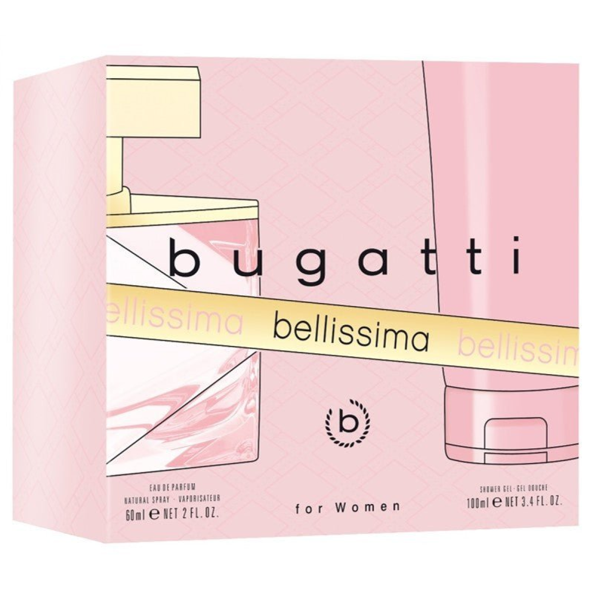 Bugatti Bellissima Women Gift Set: EDP 60ml + Shower Gel 100ml (New)