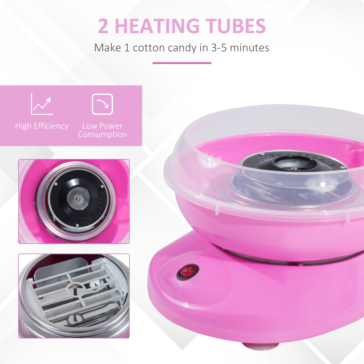 Candy Floss Machine, 450W-Pink