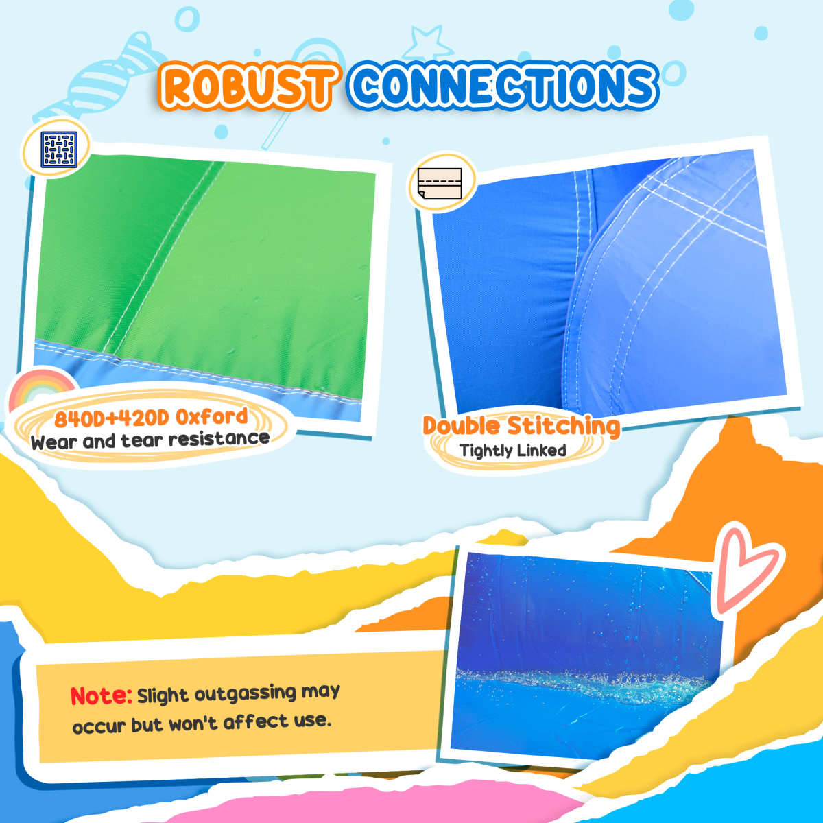 AIYAPLAY Inflatable Bouncy Castle with 550W Blower, 385 x 290 x 180 cm