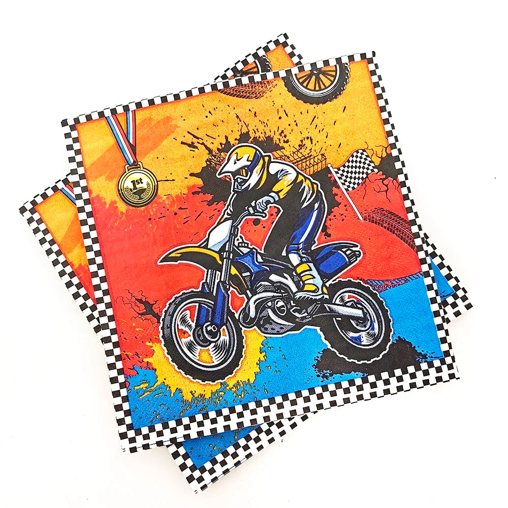 Motorcross Party Tableware Set - Fun Disposable Plates & Cups for Birthdays