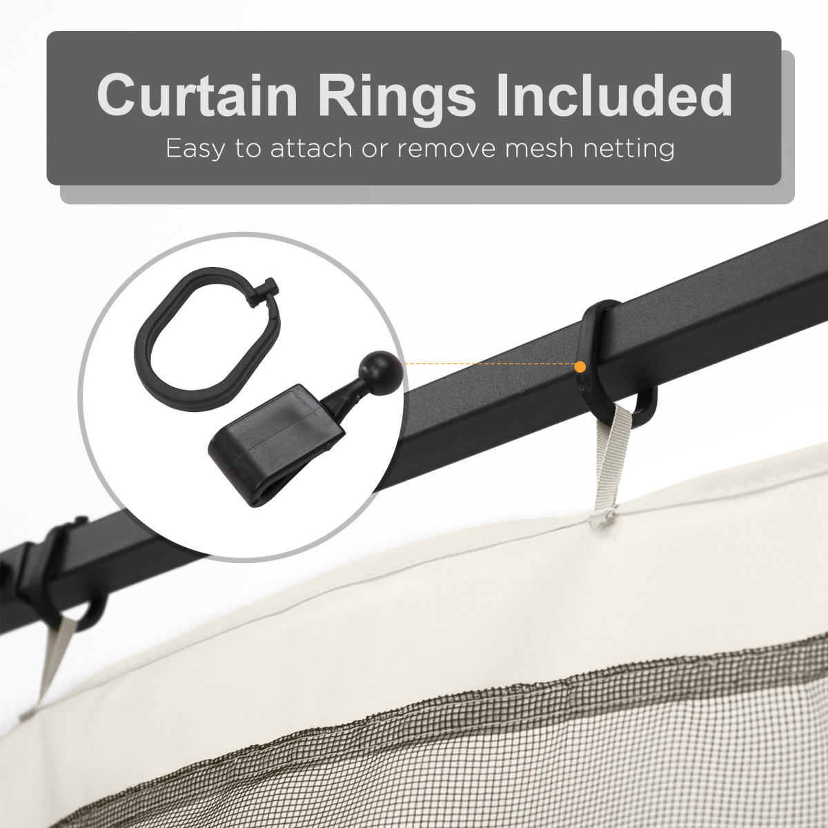 Four-Panel Gazebo Replacement Screen - Durable Polyester Mesh Protection
