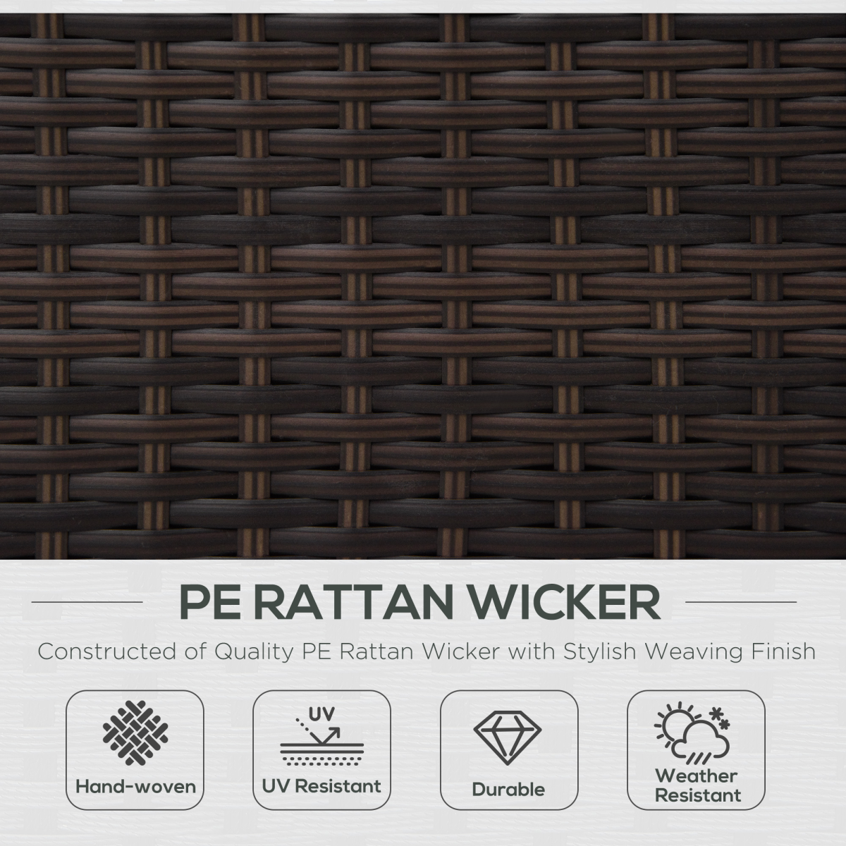 Rattan Single Sofa Chair Garden Wicker Weave Armchair Fire Resistant Brown