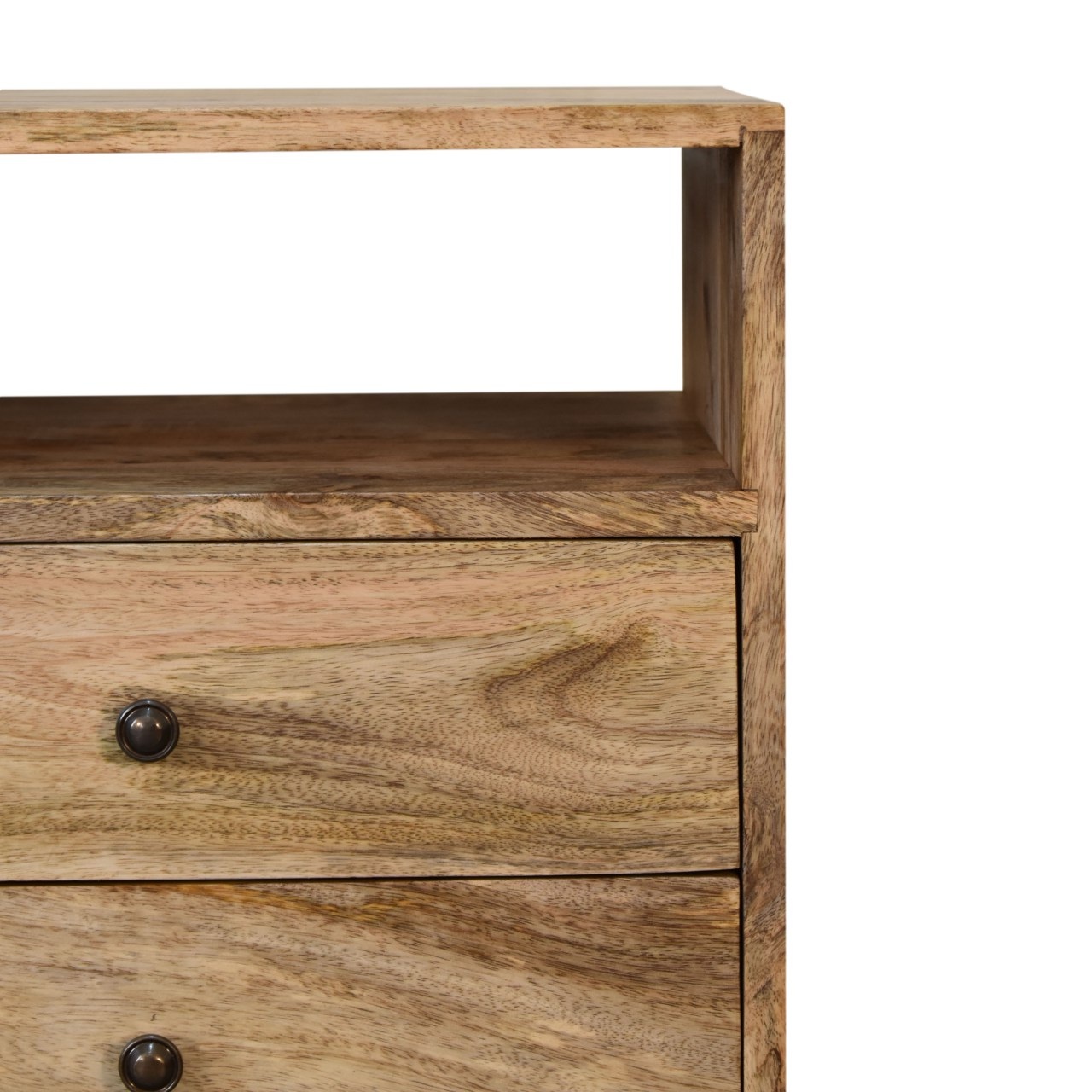 Artisan Furniture Solid Wood Classic Oak-ish Bedside, Beige, 2Drawers