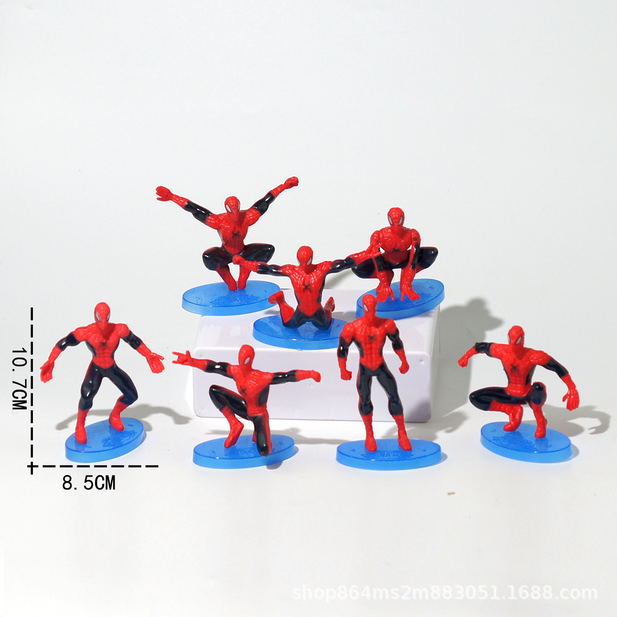 7 Pcs/Set Disney Cartoon Spiderman Plastic Action Figure  Party Model Supplies Ornaments Kids Birthday Cake Decoration Toy